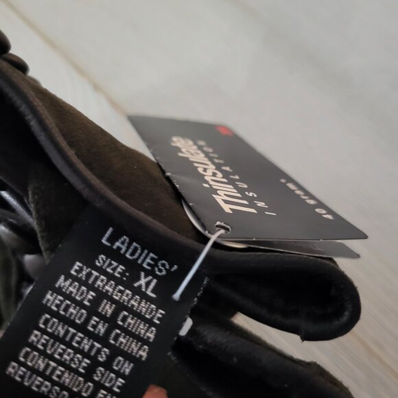 NWT SWANY Thinsulate Insulated 3M Women Suede Gloves XL Chocolate Brown - Picture 3 of 4